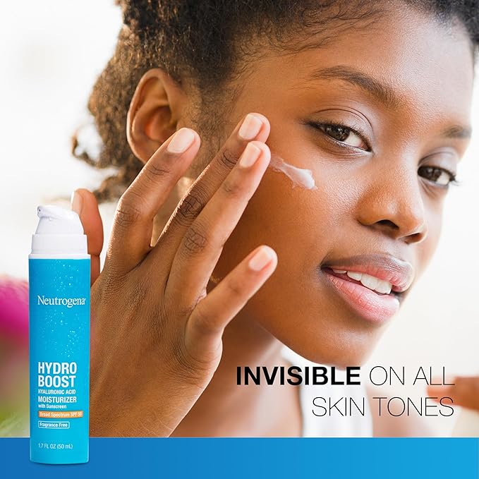 Neutrogena Hydro Boost Hyaluronic Acid Face Moisturizer with Sunscreen, Broad Spectrum SPF 50, Fragrance Free Facial Moisturizer to Hydrate & Soothe Dry Skin, 1.7 fl. oz