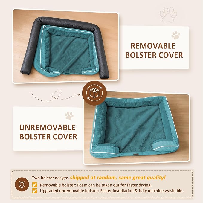 Comfort Expression Waterproof Orthopedic Dog Bed for Medium Size Dog | Supportive Egg Crate Foam Medium Pet Bed with Removable Bolsters, Dog Couch with Washable Cover & Non-Slip Bottom, 30x20 Inch