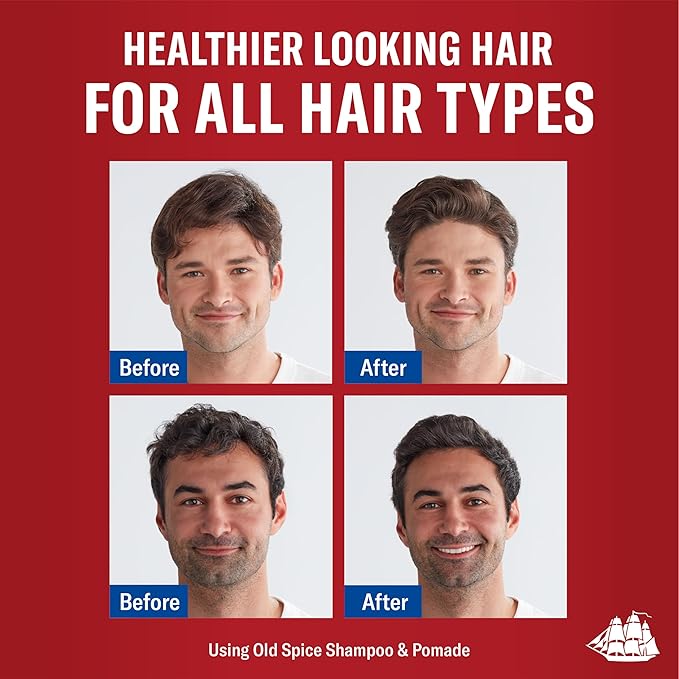 Old Spice Classic Pomade for Men, Medium Hold, Low Shine, Men's Hair Styling, 2.22 Oz Each, Twin Pack