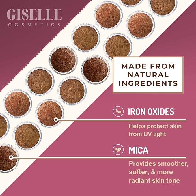 Selfish Bronzer: Organic Makeup Palette with Eyeshadow, Highlighter, Face Powder, Contour, Travel Size - Glow, Gold Digger, Dark Bronzer, Loose Powder