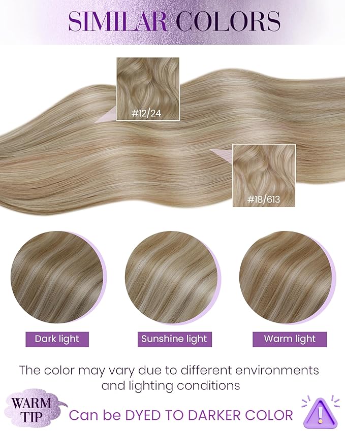 LaaVoo Nano Bead Human Hair Extensions Blonde Nano Ring Extensions Blonde Highlight Nano Hair Extension Human Hair Silky Straight 50g 50s 22 Inch