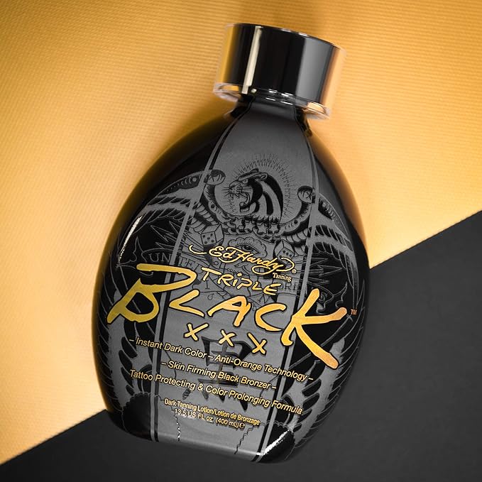 Ed Hardy BLACK XXX Instant Dark Color Tanning Lotion, 13.5 oz