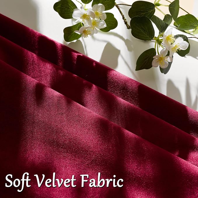 GIGIZAZA Burgundy Velvet Pillow Covers 26x26 Decorative Pillows Pack of 2 | Red Throw Pillows for Couch,Euro Sham,280gsm Soft Textured Fabric,Modern Pillowcases,Luxury Cushion Covers