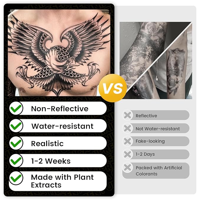 Sexy Heart Belly Tramp Stamp Semi Permanent Temporary Tattoos, 2 weeks Tribal Chest Waist Thigh Arm Fake Tattoos for Women, Realistic Waterproof and Non-Reflective, 2 Sheets