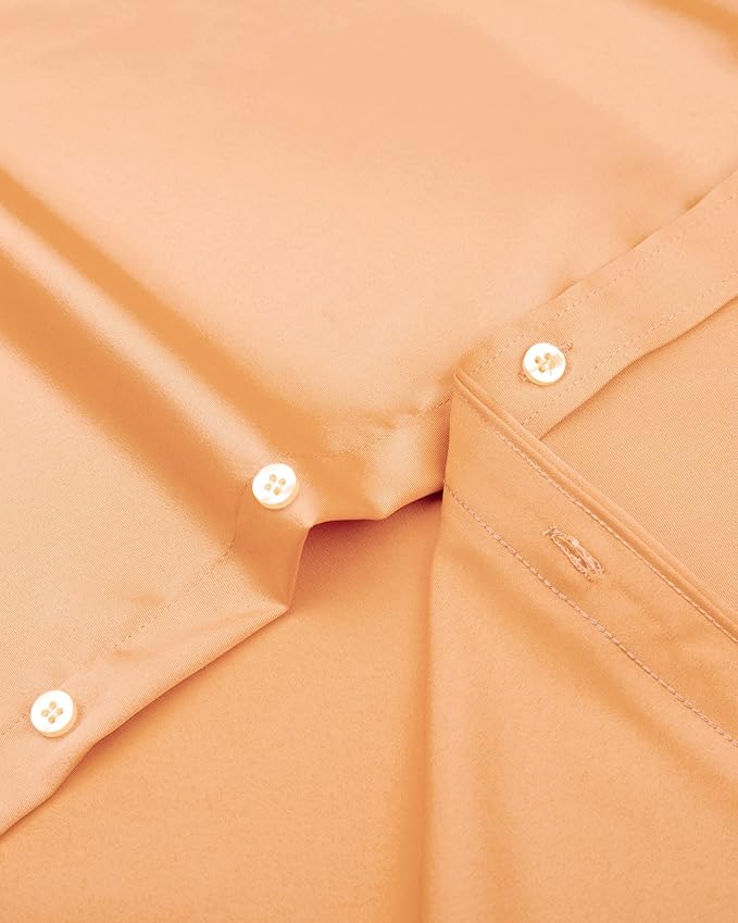 J.VER Men's Dress Shirts Solid Long Sleeve Stretch Wrinkle-Free Formal Shirt Business Casual Button Down Shirts