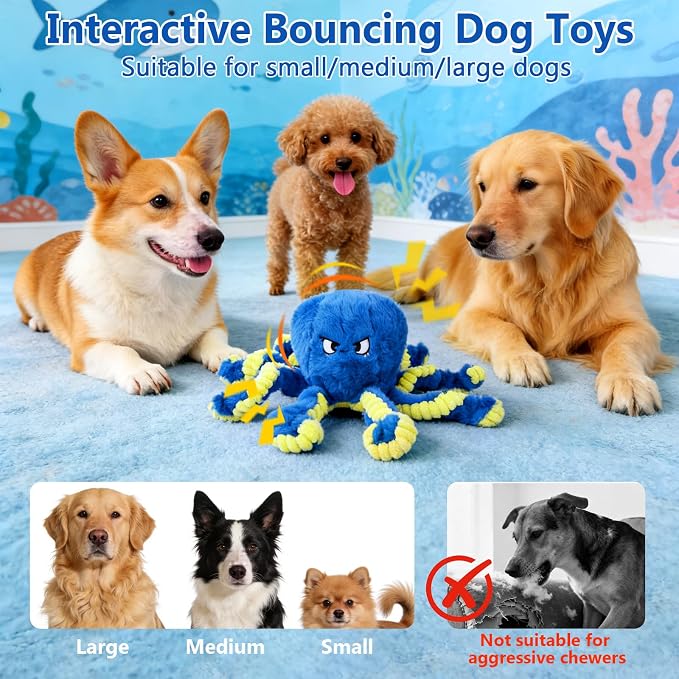ETACCU Interactive Dog Toys Octopus, Moving Dog Toy to Keep Them Busy