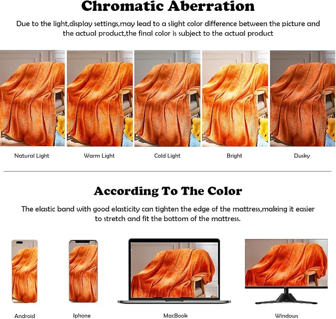 NEWCOSPLAY Fleece Leaves Pattern King Blanket, Orange, 90"x110" | Super Soft Throw Blanket, Lightweight Cozy Bed Sofa Blanket, Premium Silky Flannel Fleece, Travel Blanket for All Season Use