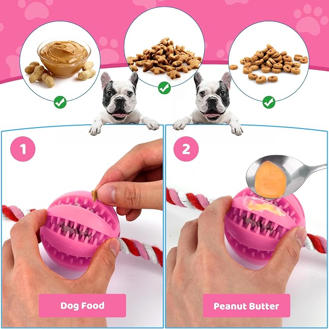 Interactive Dog Toys, Crate Training Aids for Puppies Pink