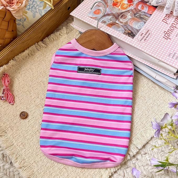 Soft Striped Dog Shirt, Cozy Warm pet Vest for Small Medium Dogs, Classic Puppy cat Clothes for Indoor Outdoor Outfits