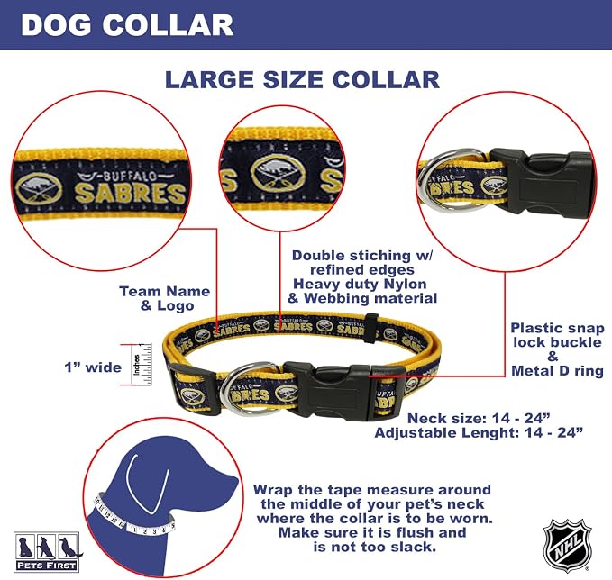 Pets First NHL Collar for Dogs & Cats. Adjustable, Cute, & Stylish! The Ultimate Hockey Fan Collar!