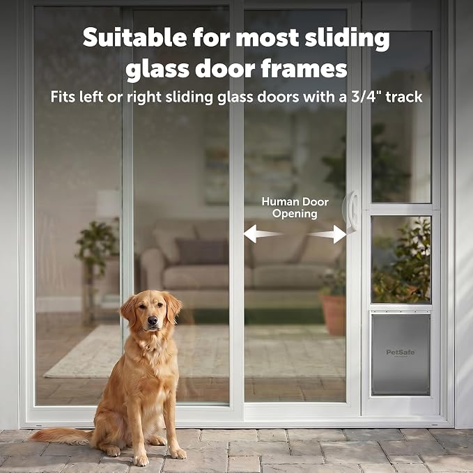 PetSafe Sliding Glass Pet Door, Aluminum Frame, Pets Up to 100 lb, Large