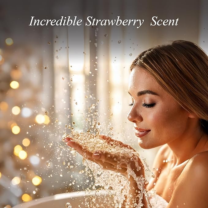 24k Gold flakes, Strawberry and Champagne Hand and Body Soap – Vegetable Collagen, Aloe Vera, and 24k Gold flakes - A luxurious treat by Natural Splash - Perfect for gifting or indulging yourself.