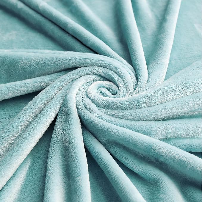 TASTHROW Bluishgreen Throw Blanket 50x60 Inches | Soft Plush Cozy Fleece Flannel Throw Blanket, Lightweight Warm Throws for Bed, Couch, Bedroom and Living Room, All Seasons