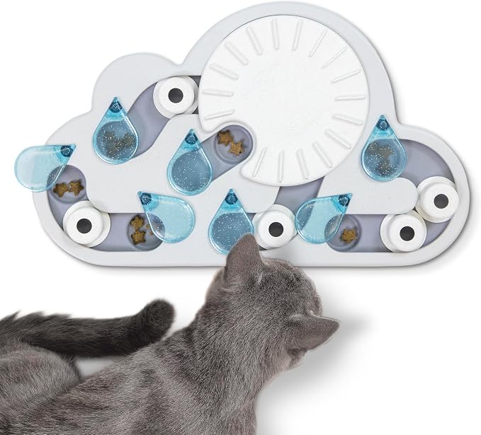 Catstages Nina Ottosson Rainy Day Puzzle & Play Cat Toy Treat Puzzle, 14" | Level 3 Advanced, 19 Hidden Treat Cups, Problem Solving, Interactive Enrichment, Slow Feeder, Indoor Cats & Kittens