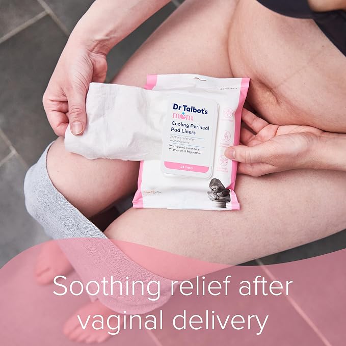 Dr. Talbot's Mom Witch Hazel Perineal Pad Liners - Quick Cooling Relief for Postpartum Care - 24 Count