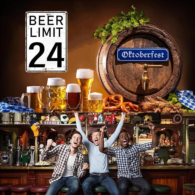 Crazysign Bar Accessories Vintage Beer Limit 24 Tin Sign for Home Bar Man Cave Garage Basement Decor 8X12 Inch (3396)
