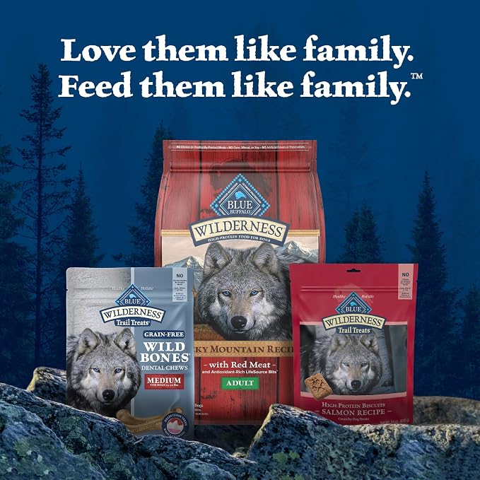 Blue Buffalo Wilderness Medium Dog Dental Chews, Grain-Free, 27 oz | Reduces Tartar & Plaque, Freshens Breath, Sized for Dogs 25-50 lbs., No Artificial Preservatives