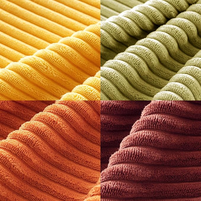 MIULEE Fall Decorative Throw Pillow Covers Yellow Orange Rust 18x18 | Set of 4, Vintage Retro Fall Decor, Mix and Match Color Clash Design, Vibrant Cushion Covers for Sofa Couch Bed Living Room