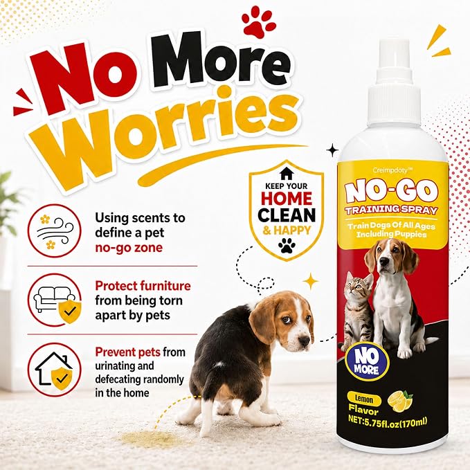 Dog Potty Training Spray Set, Puppy Pee Spray, Stops Urination & Marking, Indoor & Outdoor Potty Training for Dogs & Puppies, Essential Tools for Dog Training (5.75 fl oz, 2-Pack)