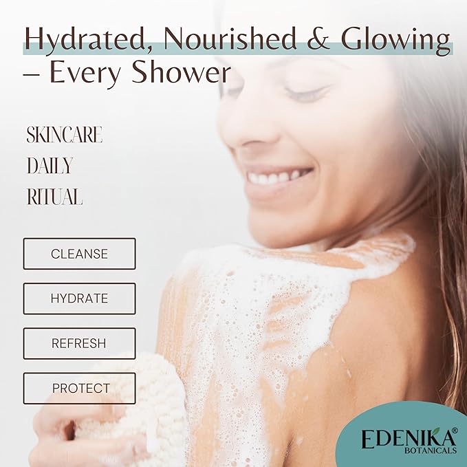 EDENIKA BOTANICALS Coconut Body Wash, Cleans, Softens & Nourishes, Ultra Moisturizing Shower Gel for Dry and Sensitive Skin, Women & Men, Organic & Natural, 16 fl oz