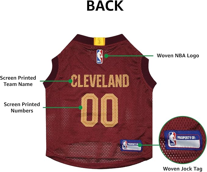 NBA Cleveland Cavaliers Dog Jersey, Small - Tank Top Basketball Pet Jersey