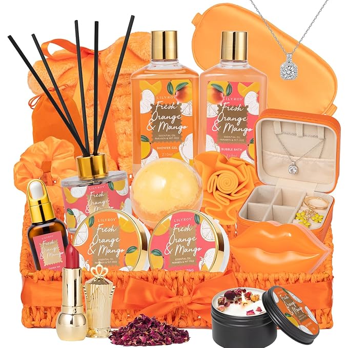 Christmas Gifts for Women Gift- 23-Piece Bath & Body Gift Basket Set for Women, Bath Gift Set, Spa Gift Baskets | Mothers Day Gifts for Mom, Valentine's, Birthday Gifts, All Occasion Present for Her