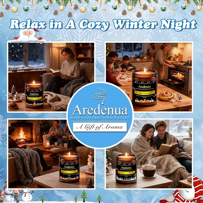 Warm Cashmere Scented Candle – Cozy Cashmere & Soft Vanilla Clean Scent, Soy Candles for Home Scented, 50 Hours Burn Time Long Lasting Candle for Relaxation - 7oz Aromatherapy Candles