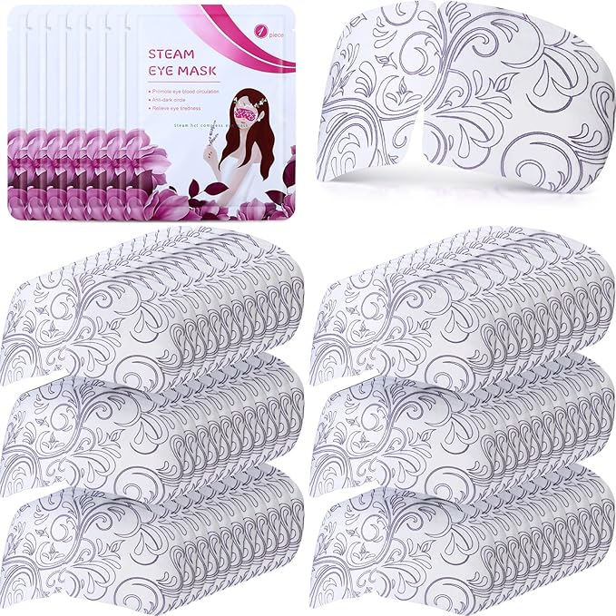 50 Packs Steam Eye Mask for Dry Eyes Spa Warm Sleep Mask Self Heating Disposable Eye Masks for Home Office Travel Eyestrain Relieve(Lavender Scent)