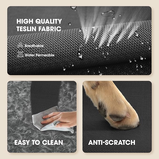 Czpalo Outdoor Elevated Dog Bed for Large Medium Dogs, No-Tool Assembly. | Raised design promotes airflow. Tool-free assembly, easy-to-clean mesh, portable, with anti-skid feet. Indoor/outdoor use.