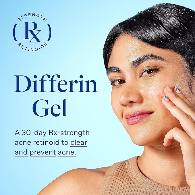 Differin Acne Skin Care Kit, Differin Gel Retinoid Acne Treatment for Face with 0.1% Adapalene & 5% Benzoyl Peroxide Face Wash & Body Wash, Designed for Pimple and AcneProne Skin (Pack of 10)