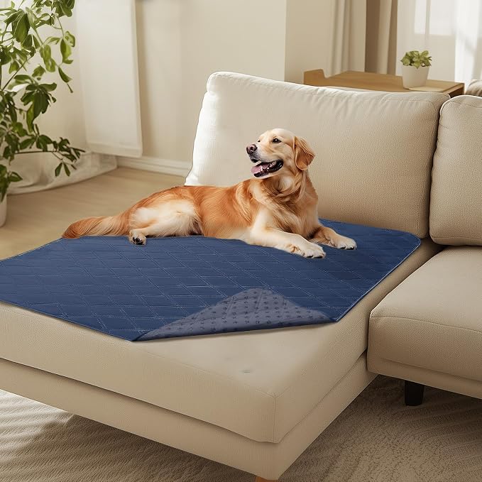 Luciphia Waterproof Couch Cover for Dogs, Non-Slip Pet Sofa Protector | Non-slip waterproof couch cover scratch-resistant machine washable protects sofa bed from spills fur, Navy Blue, 40" x 50"