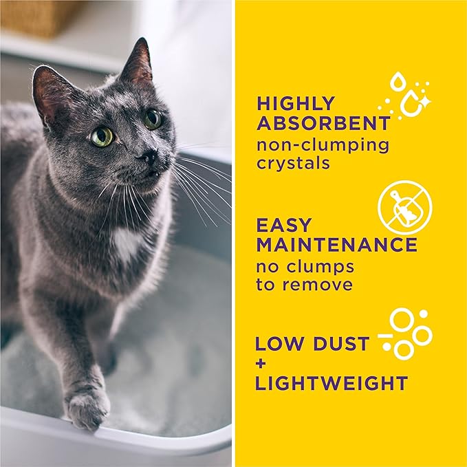Purina Tidy Cats Care Alert Health Monitoring Litter, 8 lb | Non-clumping color changing crystal litter with long-lasting ammonia odor control