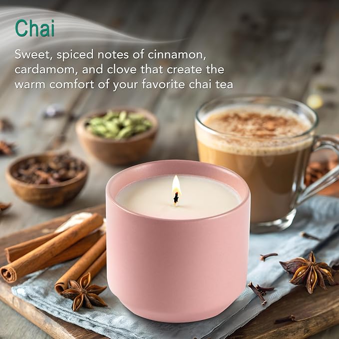 Hyggelight - The Growing Candle, Mint & Eucalyptus Scented, 8oz Ceramic Pot, Aromatherapy Candles, 100% Soy, Adelyn