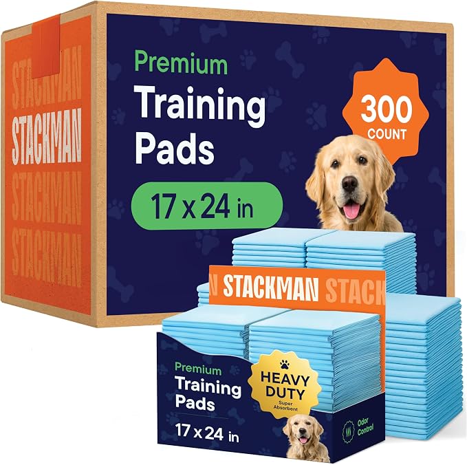 Puppy Pads Pet Pee Pads 17" x 24" [300-Count] Pet Training Disposable Pads, Small Breed Pad, Leak-Proof, Bulk Case Pack - for Chihuahuas, Yorkies, Maltese, Heavy Duty Surface Protector