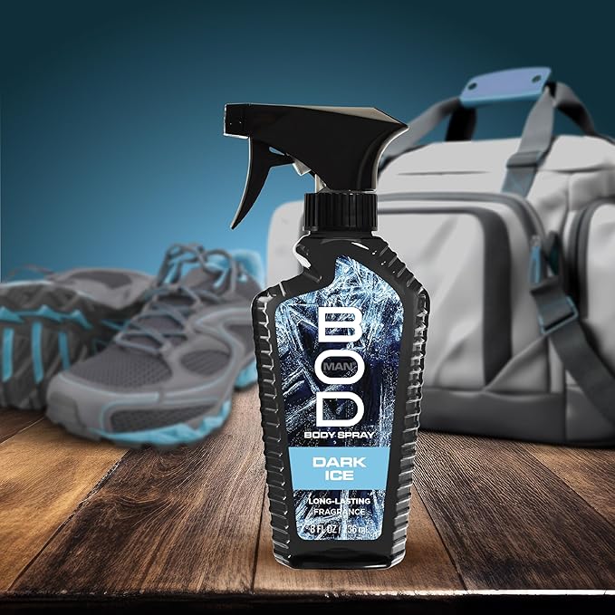 BOD man Fragrance Body Spray, Dark Ice, 8 fl oz (Pack of 2)