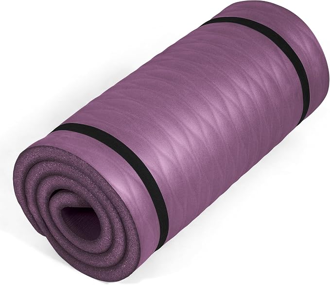 Tone Fitness 1-Inch Thick Yoga Mat | High-Density, Non-slip Exercise Mat with Carrying Strap for Yoga, Pilates, & Home Gym Workouts | Multiple Options
