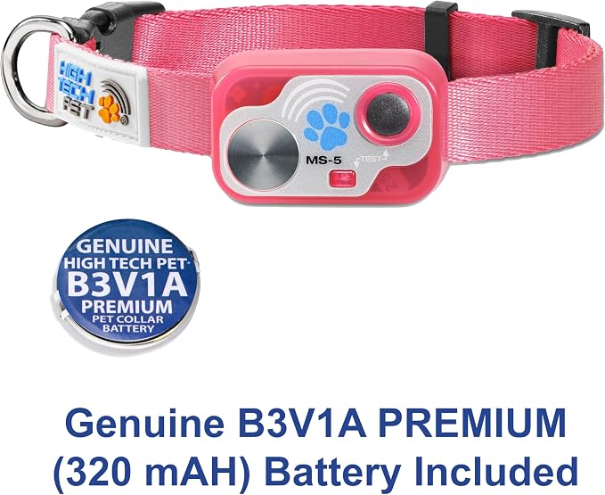 Genuine MS-5® Designer Series Automatic Pet Door Collar Tested & Certified by High Tech Pet for Dogs and Cats - Complies with Power Pet Door Performance Warranty, Waterproof (Pink, Dog)