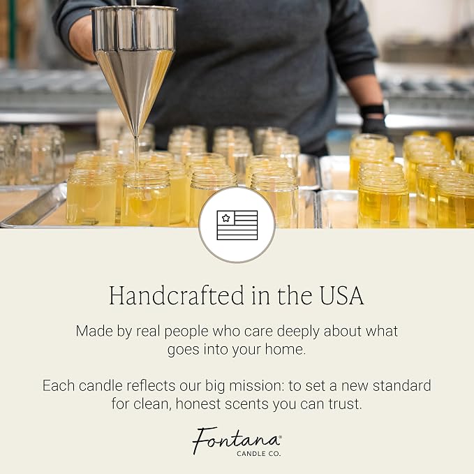 Fontana Candle Co Wood Wick Beeswax Jar Candle, Warm Flannel – Made Safe with Coconut Oil & Pure Essential Oils – 35+ Hrs Clean Burn, Long Lasting and Non-Toxic Candles for Home & Room Décor