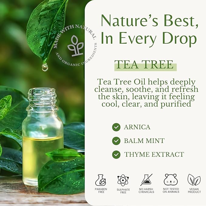 EDENIKA BOTANICALS Tea Tree Body Wash (16 fl oz) Natural Antifungal Support Wash for Athlete’s Foot, Ringworm & Jock Itch, Refreshes & Soothes, Organic Tea Tree Oil, Men & Women