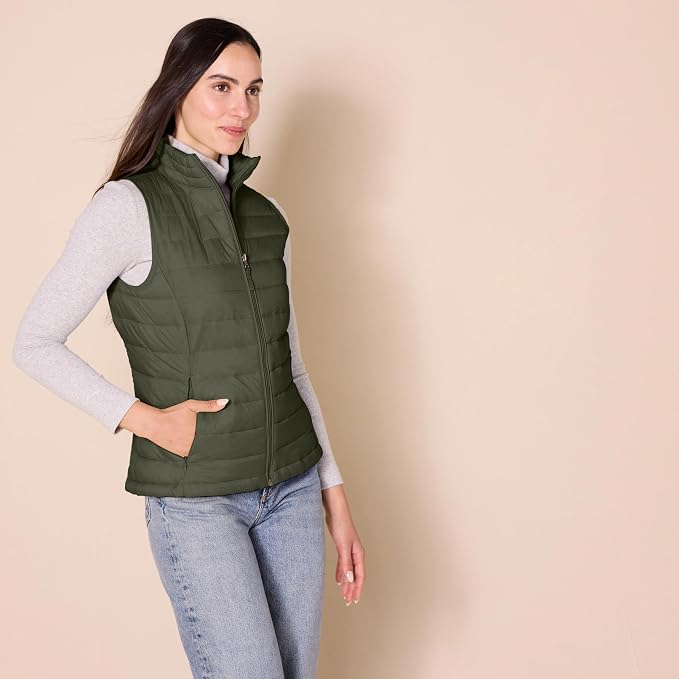 Amazon Essentials Women's Lightweight Water-Resistant Packable Puffer Vest