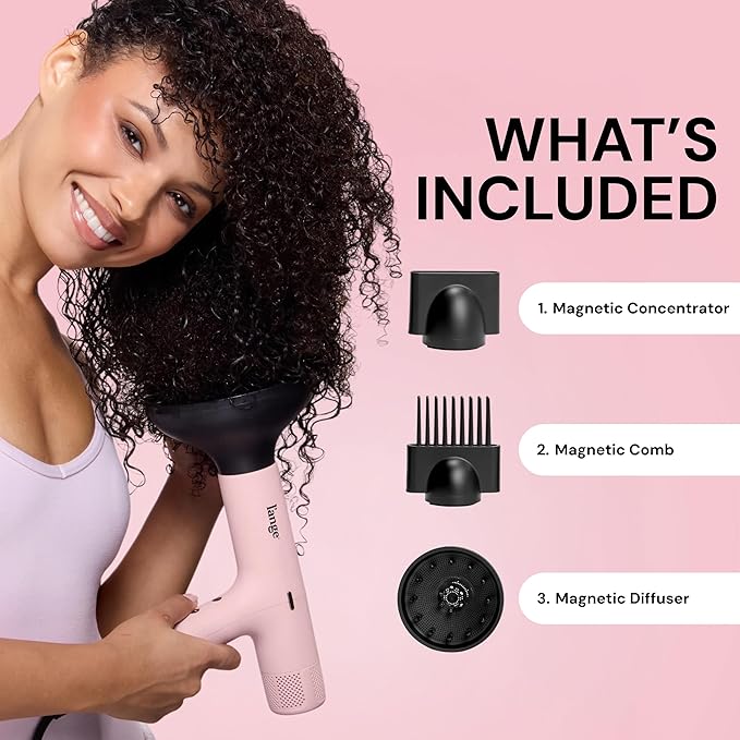 L'ANGE HAIR HauteAir Digital Professional Hair Dryer | LED Display for Precision Heat Control | Fast-Dry Brushless Motor with Cool Shot | Negative Ion Technology | Lightweight & Self-Cleaning (Black)