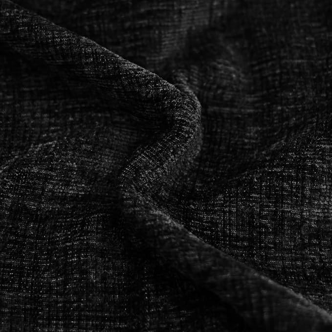 CaliTime Decorative Couch Throw Pillow Covers 26 X 26 Inches Black | Pack of 2, Cozy Chenille Cushion Cases for Sofa Bed Living Room Farmhouse Home