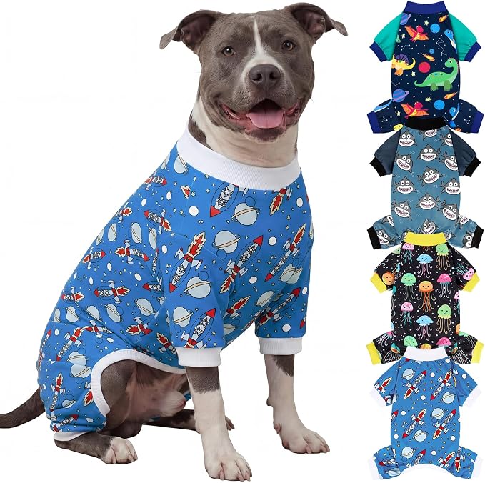 XPUDAC Dog Pajamas Clothes for Small Dogs Boy, Doggie Pjs Puppy Onesies Outfits Pet Clothes Christmas Pajamas, 4 Styles (Universe, XXXXX-Large)