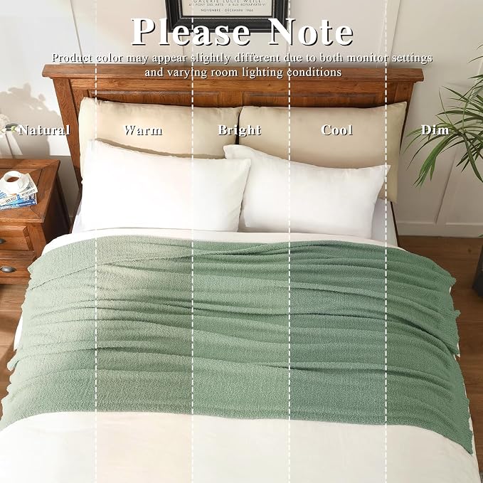 Throw Blanket for Couch Super Soft Blankets for Bed Comfy Cozy Blanket Knit Fuzzy Plush Fleece Blanket Gift for Women Lightweight Blanket for Living Room Sofa 50 x 60 Inches Sage