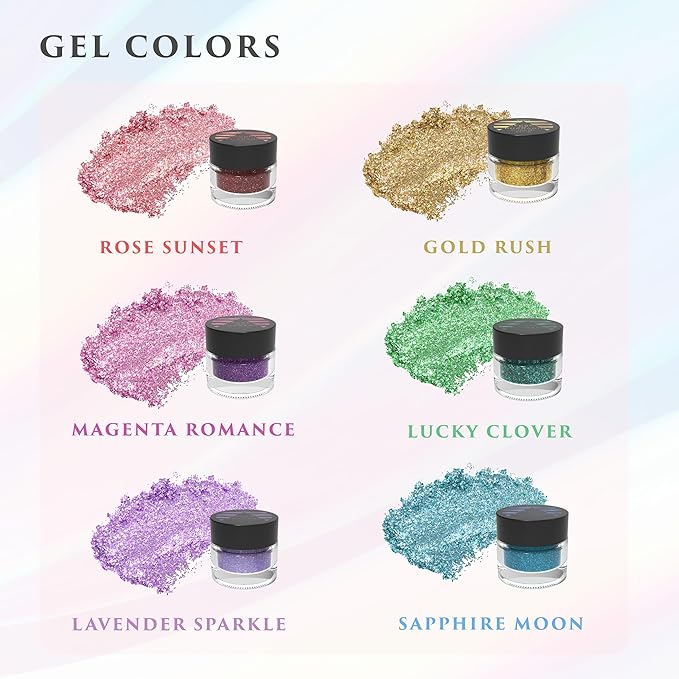 Dazzle and Delight: Secret of Pharaoh Glitter Gel for Hair, Body and Face - Gold Rush | 6 Vibrant Colors, Long Lasting Sparkles, Ideal for Parties, and Festival Look, Glammarous Effect