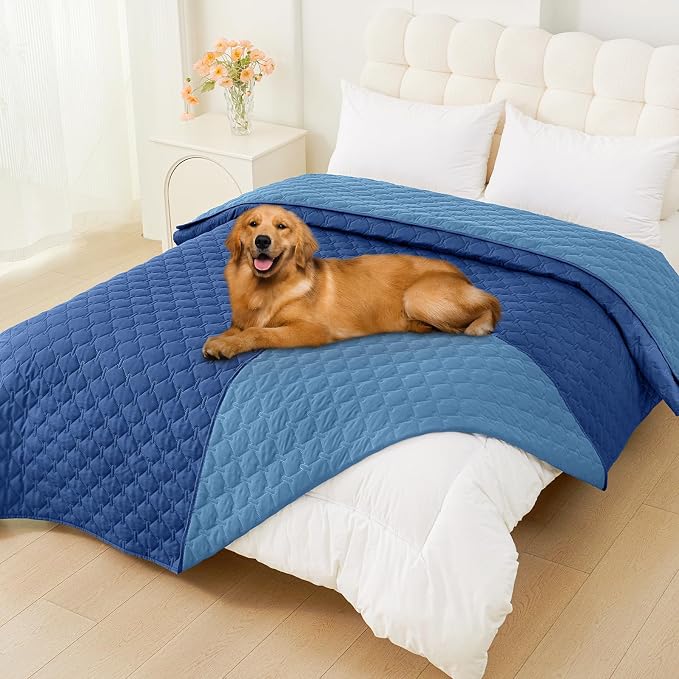 Smiry Waterproof Dog Bed Cover Blanket, Reversible Pet Blanket | Soft Reversible, Washable Leakproof Cats Dogs Couch Cover for Sofa, Couch, Furniture (82x120 Inch)