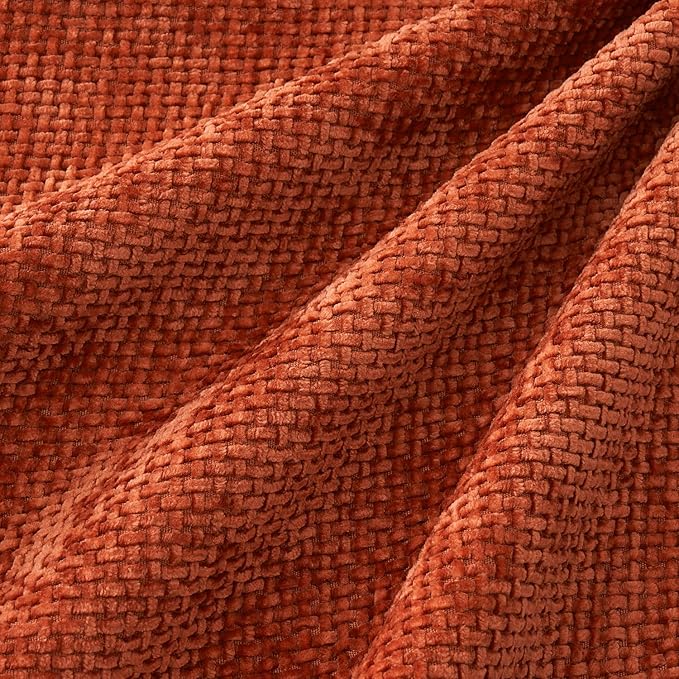 MIULEE Decorative Chenille Fall Pillow Covers Burnt Orange 18x18 Pack of 4 | Fall Home Decor, All Same Color Set, Couch Throw Pillows, Farmhouse Boho Cushion Covers for Sofa Bed Living Room