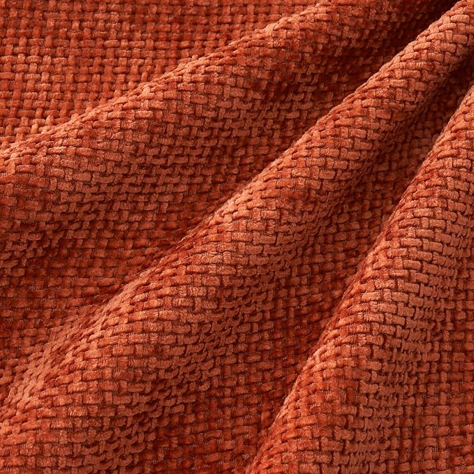 MIULEE Decorative Chenille Fall Pillow Covers Burnt Orange 20x20 Pack of 4 | Fall Home Decor, All Same Color Set, Couch Throw Pillows, Farmhouse Boho Cushion Covers for Sofa Bed Living Room