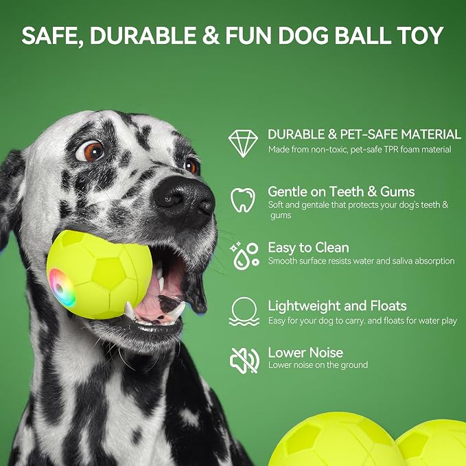 ALL FOR PAWS Interactive Dog Toy, Smart Moving Ball with 2 Play Modes, E-TPU Material, USB Rechargeable Motion-Activated Bouncing Ball for Medium Large Dogs, Automatic Rolling Keeps Dog Busy