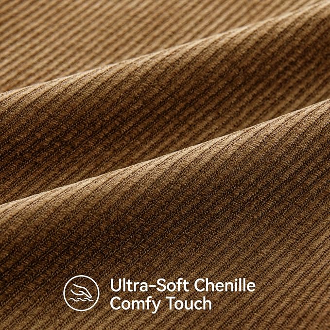 Fall Decorative Throw Pillow Covers Pack of 2,16x16 Inch Warm Brown | Twill Chenille Cushion Covers for Sofa Living Room Couch Bed
